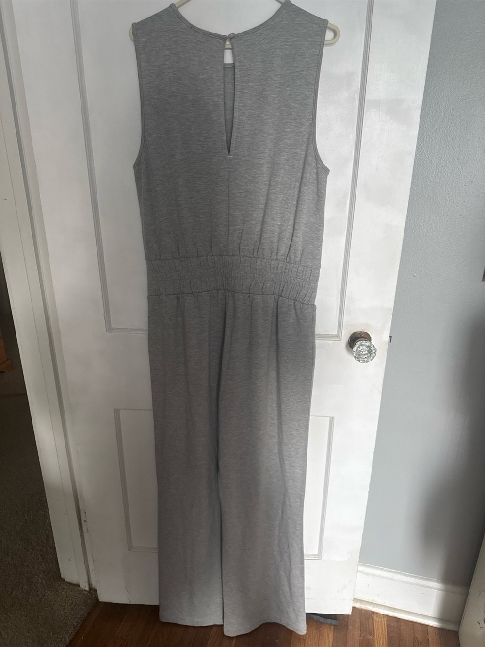 Ann Taylor Sleeveless Gray Wide-Leg Jumpsuit - Picture 2 of 6